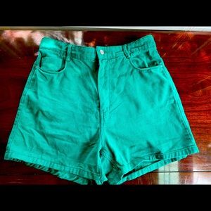 ZARA High Waisted Green Jean Shorts🍀